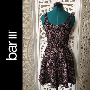 BAR III - Paisley Burnout Pink & Black Dress